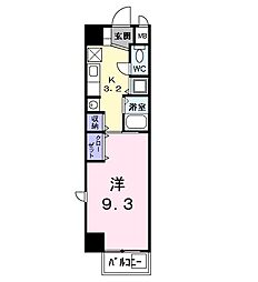 グランツ丸の内 1Kの間取図画像