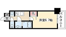 プレサンス金山デュアル 1Kの間取図画像
