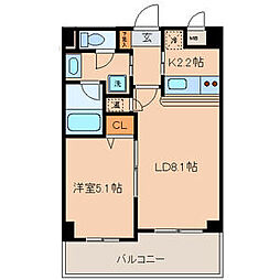 FS幅下 1LDKの間取図画像