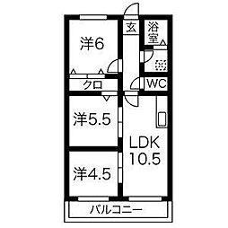 プロビデンス日比野 3LDKの間取図画像