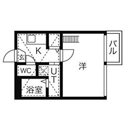 リバティー名駅 1Kの間取図画像