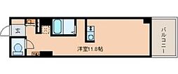 オークワン ワンルームの間取図画像