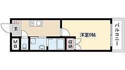 ベルコリーヌ瑞穂 1Kの間取図画像