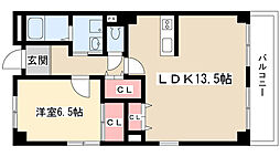 エスト,A 1LDKの間取図画像