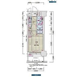 プレサンス名古屋菊井セルカ 1Kの間取図画像