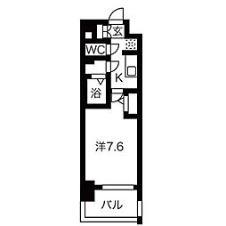 メイクスデザイン上前津 1Kの間取図画像