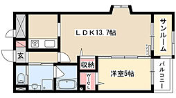 あいさきがけ 1LDKの間取図画像