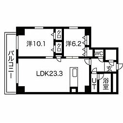 JMF-Residence名駅南 2LDKの間取図画像