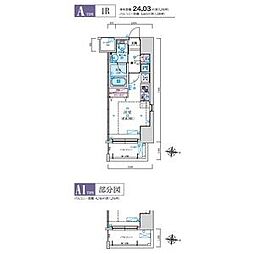 LIVCITY ワンルームの間取図画像