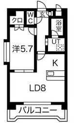 レジェンド21 1LDKの間取図画像