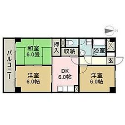 アーバンヒルズ 3DKの間取図画像