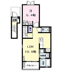 レジデンスフジ3 1LDKの間取図画像