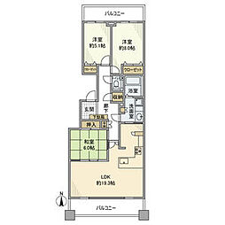 東山シティハウス 3LDKの間取図画像