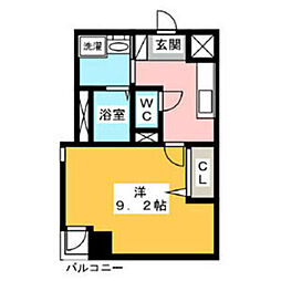 ArtizA浅間町 1Kの間取図画像