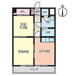 新丸の内ビル 2DKの間取図画像