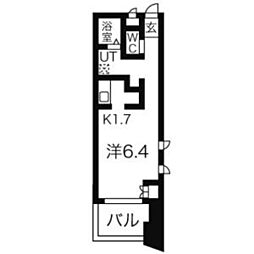 グランステージ千種 1Kの間取図画像