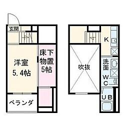フェリス荒子 1Kの間取図画像
