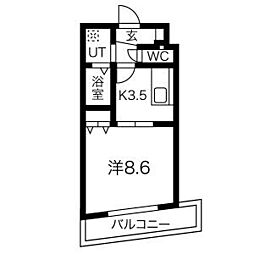 ルシャンパーニュ 1Kの間取図画像
