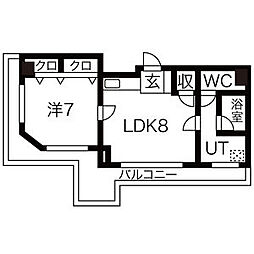 J-residenceSAKAE 1LDKの間取図画像