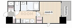 エステムコート名古屋栄プレシャス 1Kの間取図画像