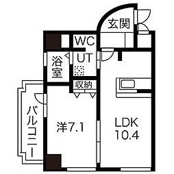 フローラル千種 1LDKの間取図画像