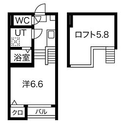 stage黒門町 1Kの間取図画像