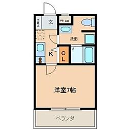 CREA 1Kの間取図画像