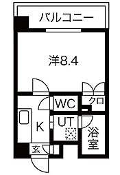 シテイライフ明が丘 1Kの間取図画像