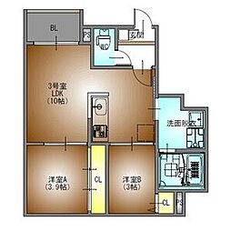 レガリスト瑞穂区役所 2LDKの間取図画像