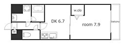 メイベニール 1DKの間取図画像