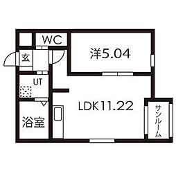 ダ・ヴィンチ吹上 1LDKの間取図画像