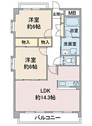 コンソランテ 2LDKの間取図画像