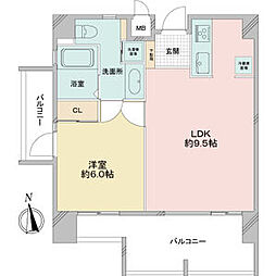 リエス鶴舞EASTTOWER 1LDKの間取図画像