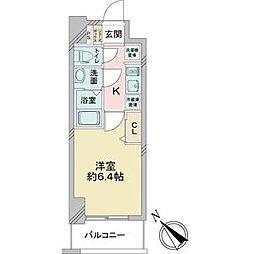 アステリ鶴舞テーセラ 1Kの間取図画像