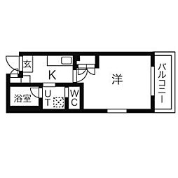 ベルウッド南山 1Kの間取図画像
