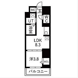 ザ・レジデンスパーク栄 1LDKの間取図画像
