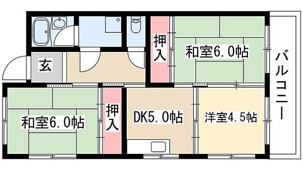 コーポ香流橋 206｜愛知県名古屋市千種区宮根台１丁目(賃貸マンション3DK・2階・43.92㎡)の写真 その2