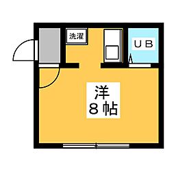 大和ハイツ ワンルームの間取図画像