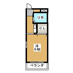 ジョイフル池下 2階ワンルームの間取り