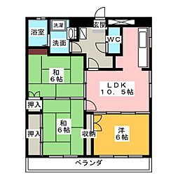 ＡＭＩＴＹヤスダ 6階3LDKの間取り