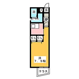 Branche千種公園 1階ワンルームの間取り