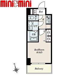S-RESIDENCE今池arcana 7階1Kの間取り
