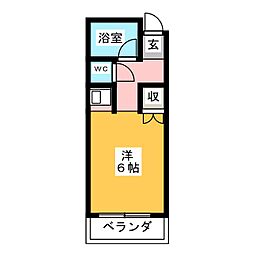覚王山ビレッジ ワンルームの間取図画像