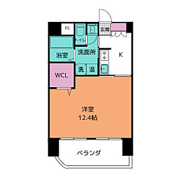 ラフィーネ泉 8階1Kの間取り