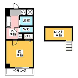 アプレシオ春岡ＷＥＳＴ 7階1Kの間取り