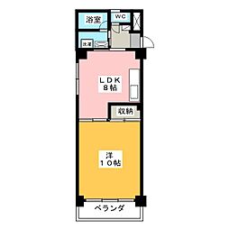 KATOHマンション 2階1DKの間取り