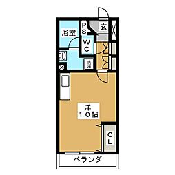 Ｔ・パラッツオ 3階ワンルームの間取り