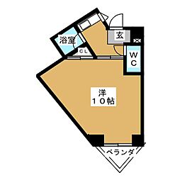 マリオン吹上 3階1Kの間取り