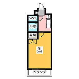 コンホール千種 3階1Kの間取り