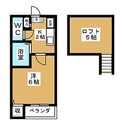 Ｌｏｆｔ3千種 2階1Kの間取り